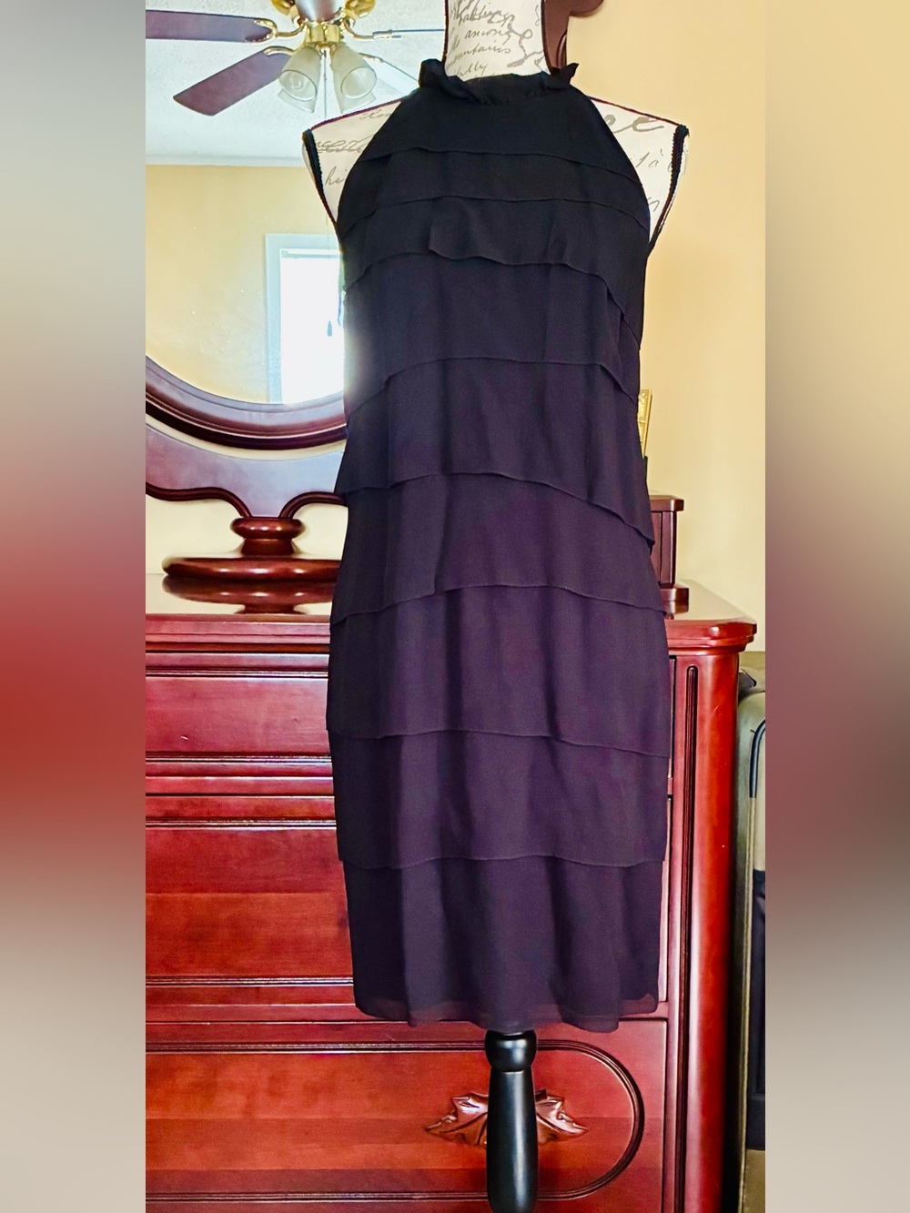 Vince - 100% SILK Black Tiered Cocktail Dress - Women, Size 6